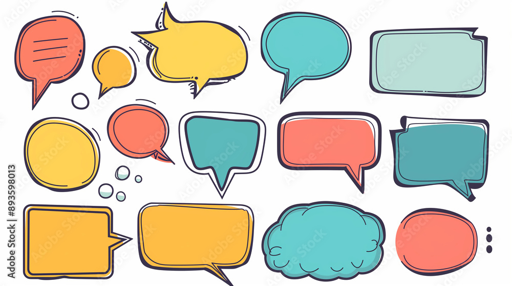 Collection of outlined vector chat bubbles. Cartoon text bubble frames, isolated on white background, in PNG format. Collection of outlined vector chat bubbles. Cartoon text bubble frames, isolated on white background, in PNG format.