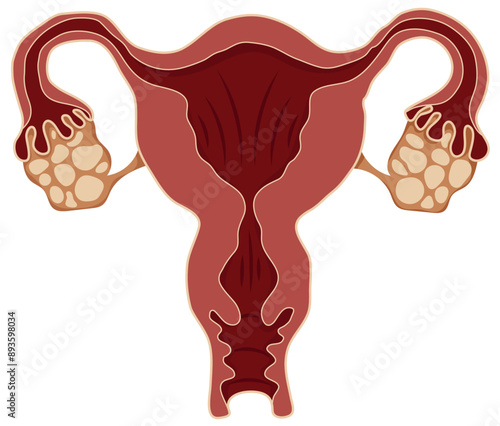 Uterus or Female Reproductive System Illustration