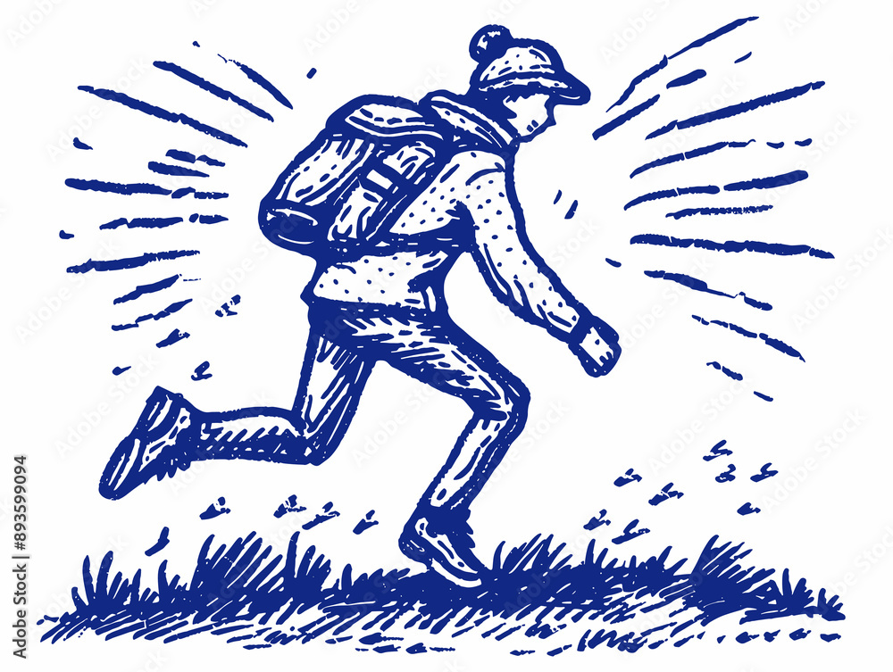 Running man. Vector illustration of a running man on white background Running man. Vector illustration of a running man on white background