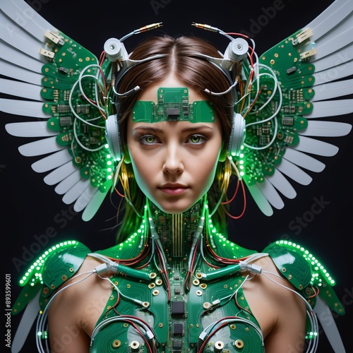 Green Circuit Angel, Masterpeice art by Trashware Art, high quality studio photography. Free and open professional quality stock images,
studio,image,Art,trashware art,masterpeice,trashware,stable dif photo