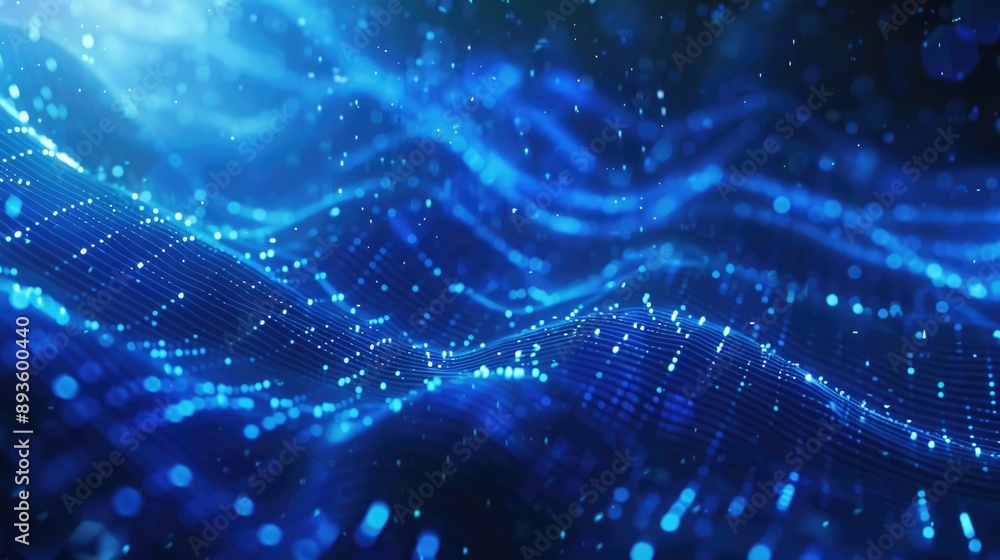 Abstract blue background with a wavy line of light, great for futuristic or sci-fi concepts Abstract blue background with a wavy line of light, great for futuristic or sci-fi concepts