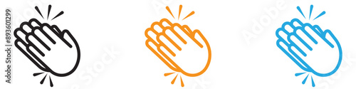 Clapping hand icon vector logo set collection for web app ui