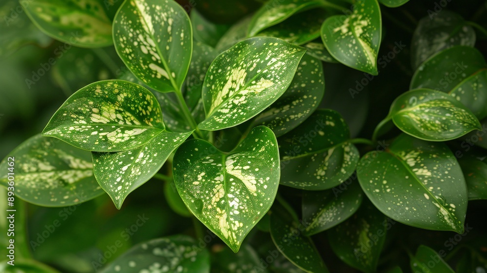 Close-up of a rare Scindapsus with its silver-speckled leaves Close-up of a rare Scindapsus with its silver-speckled leaves