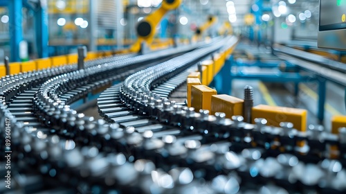 Wallpaper Mural Automated Automotive Parts Production Line with Robotic Arms and Conveyor Belts Torontodigital.ca