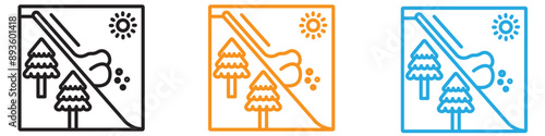 avalanche icon vector logo set collection for web app ui