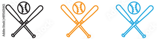baseball sports icon vector logo set collection for web app ui