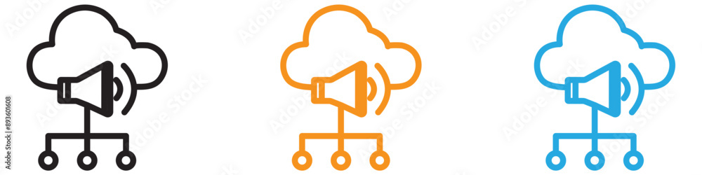 Cloud Marketing icon vector logo set collection for web app ui Cloud Marketing icon vector logo set collection for web app ui