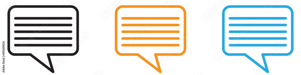 Comment icon vector logo set collection for web app ui Comment icon vector logo set collection for web app ui