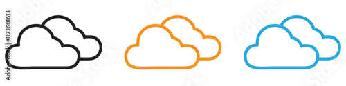 Cloud icon vector logo set collection for web app ui