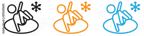 Cold plunge icon vector logo set collection for web app ui