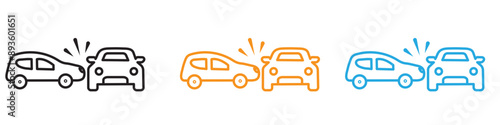 car side crash icon vector logo set collection for web app ui
