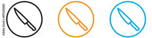 cooking chef knife icon vector logo set collection for web app ui