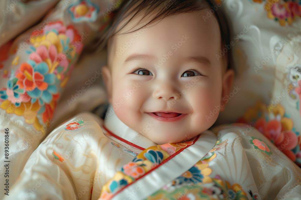 Cute small baby in buggy stroller carriage promenading with mommy happy childhood, Generative AI