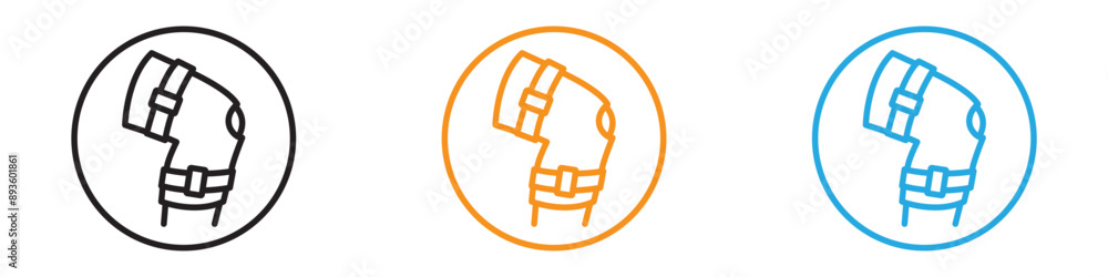 Knee Orthopedic Brace icon vector logo set collection for web app ui Knee Orthopedic Brace icon vector logo set collection for web app ui