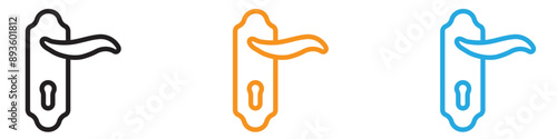 Door knob icon vector logo set collection for web app ui