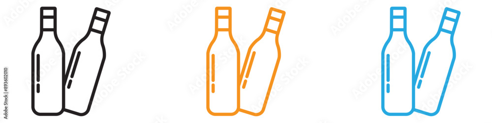 Glass bottle icon vector logo set collection for web app ui Glass bottle icon vector logo set collection for web app ui