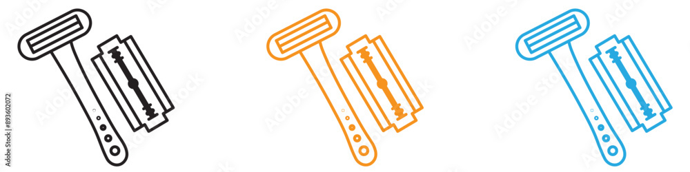 Hair removing razor icon vector logo set collection for web app ui Hair removing razor icon vector logo set collection for web app ui