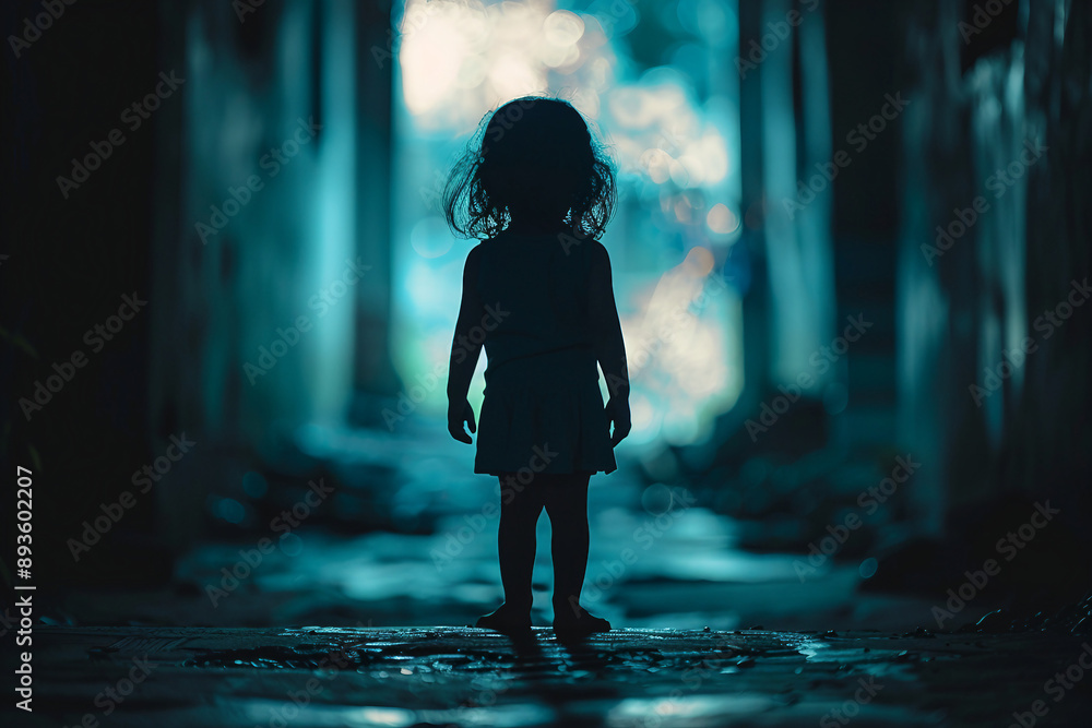 Homeless poor sad child kid in city park ruined town forest lawn all alone, Generative AI lost child Homeless poor sad child kid in city park ruined town forest lawn all alone, Generative AI lost child
