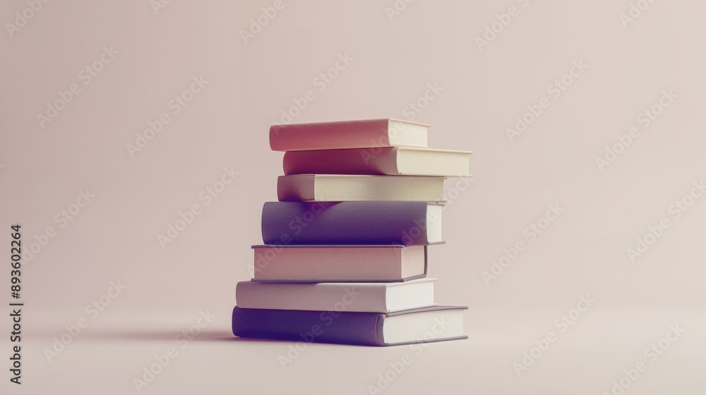 A stack of books against a light background, symbolizing knowledge, education, and intellectual growth A stack of books against a light background, symbolizing knowledge, education, and intellectual growth