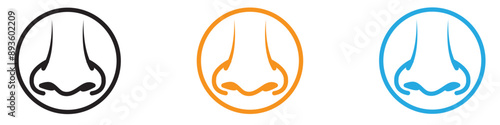 Human nose icon vector logo set collection for web app ui