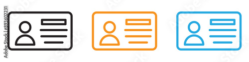 Identification card icon vector logo set collection for web app ui
