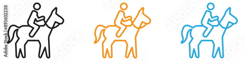 horse Ride icon vector logo set collection for web app ui