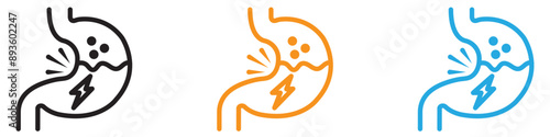 Indigestion icon vector logo set collection for web app ui