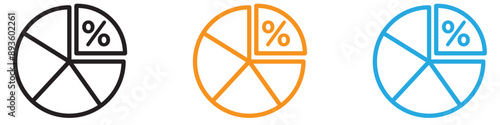 Market share icon vector logo set collection for web app ui