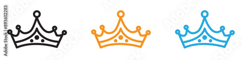 king crown icon vector logo set collection for web app ui