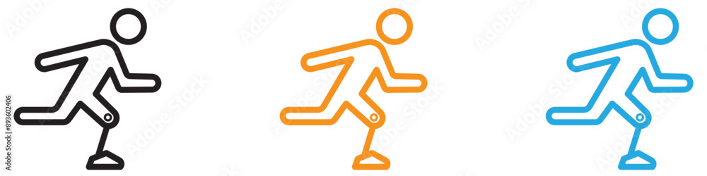 Prosthetic leg icon vector logo set collection for web app ui Prosthetic leg icon vector logo set collection for web app ui