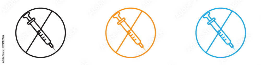 No vaccine icon vector logo set collection for web app ui No vaccine icon vector logo set collection for web app ui