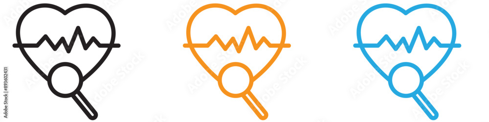 pulse heart check up icon vector logo set collection for web app ui pulse heart check up icon vector logo set collection for web app ui