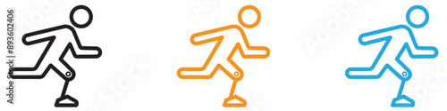 Prosthetic leg icon vector logo set collection for web app ui