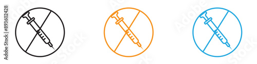 No vaccine icon vector logo set collection for web app ui