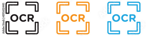 OCR icon vector logo set collection for web app ui