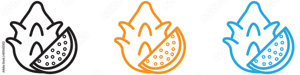 pitaya icon vector logo set collection for web app ui pitaya icon vector logo set collection for web app ui