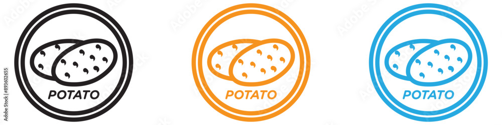 Potato icon vector logo set collection for web app ui Potato icon vector logo set collection for web app ui