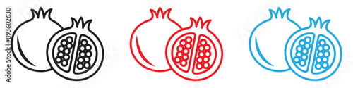pomegranate icon vector logo set collection for web app ui