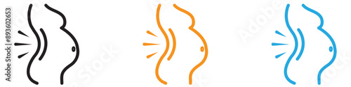 Pregnant woman backache icon  vector logo set collection for web app ui