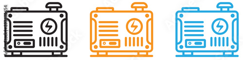 Portable power generator icon vector logo set collection for web app ui