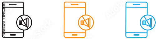 silent phone icon vector logo set collection for web app ui