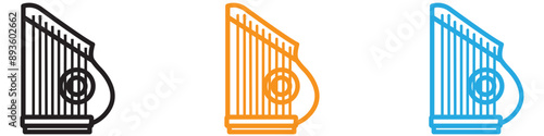 zither icon vector logo set collection for web app ui