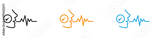 Voice recognition icon vector logo set collection for web app ui