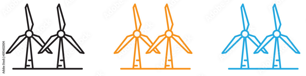 wind mill icon vector logo set collection for web app ui wind mill icon vector logo set collection for web app ui