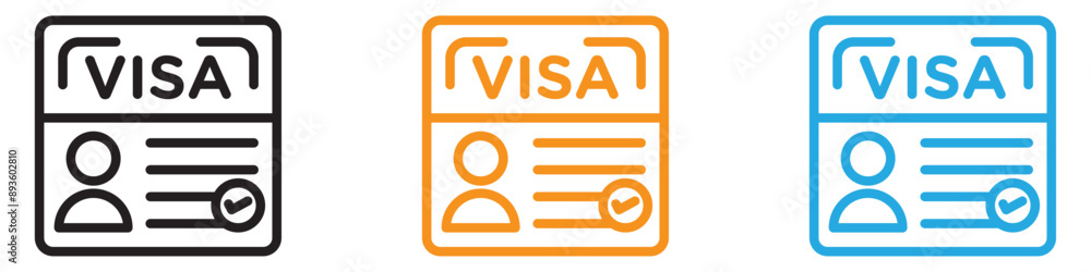 Start up visa icon vector logo set collection for web app ui Start up visa icon vector logo set collection for web app ui