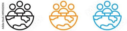World population icon vector logo set collection for web app ui