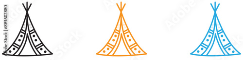 Teepee icon vector logo set collection for web app ui