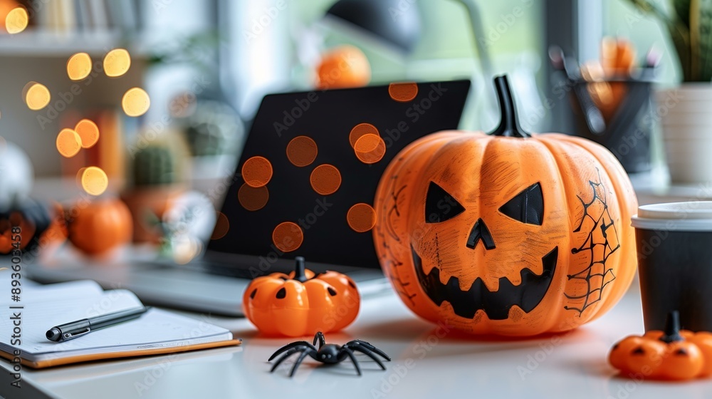 Halloween Office Decoration | Festive Pumpkins, Spider Webs, & Candles Halloween Office Decoration | Festive Pumpkins, Spider Webs, & Candles