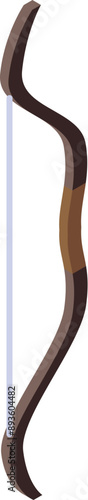 Simple wooden bow and arrow standing up, ready for archery practice, hunting game, or cosplay