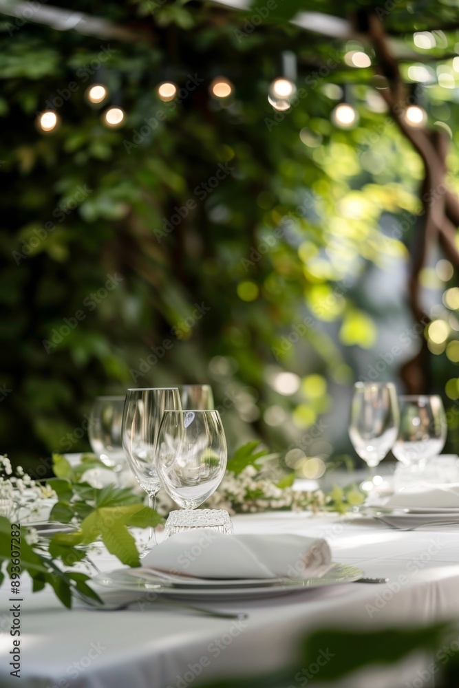 Romantic Evening. elegant dining table setting of restaurant Romantic Evening. elegant dining table setting of restaurant